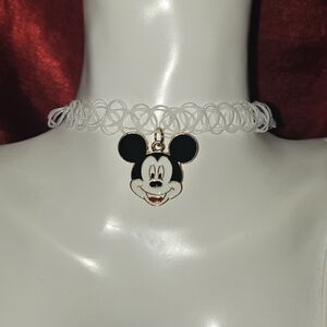 Mickey mouse charm choker necklace